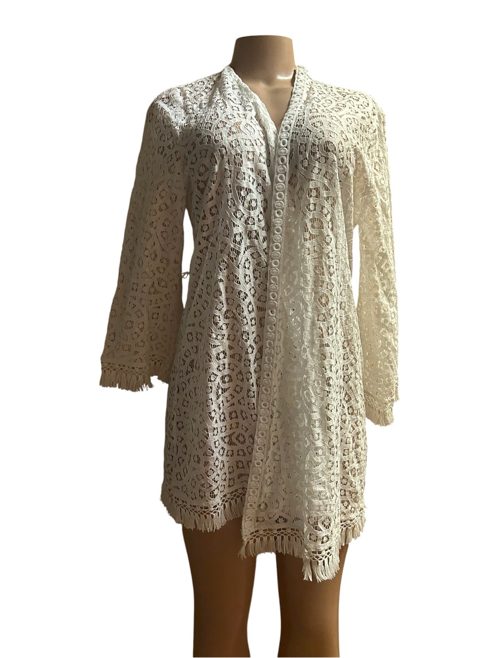 Lilly Pulitzer Ivory Crochet Swim Cover-Up Tunic